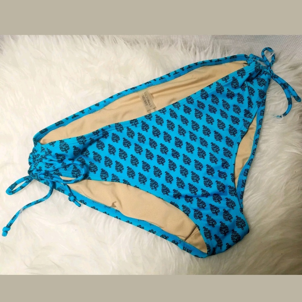 Victorias Secret Medium Bikini Swim Bottoms Blue